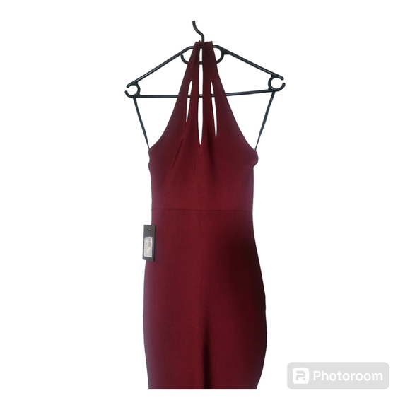 MARCIANO Guess Burgundy Red Halter Bandage Dress - Size XS, 0 - Picture 6 of 7
